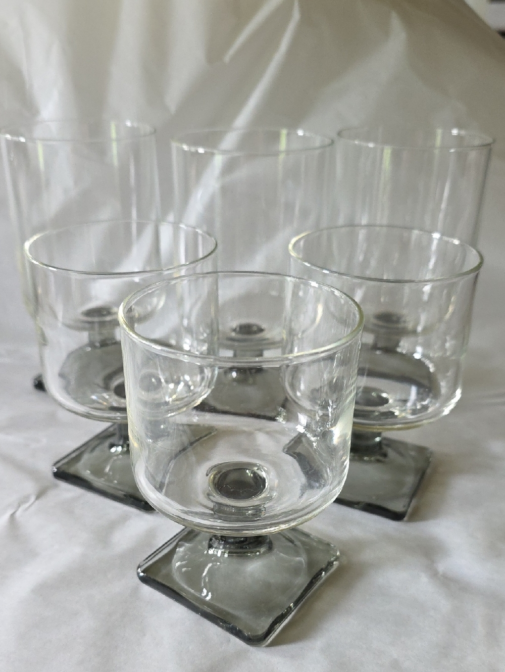 Federal Glass MCM Nordic Midnight Smoke Gray Glassware 2 Sizes Set Of 3 Each EUC